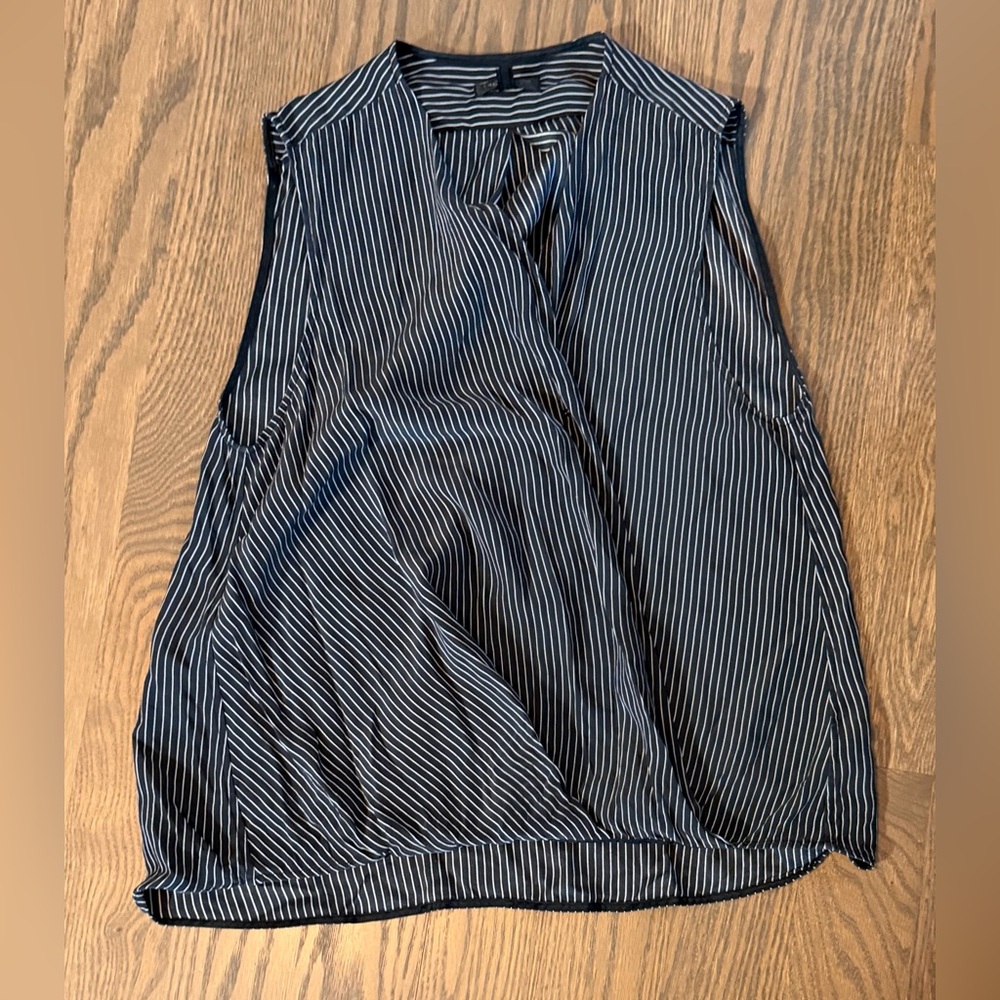 Rag & Bone Black Striped silk Women's Top - Picture 9 of 10